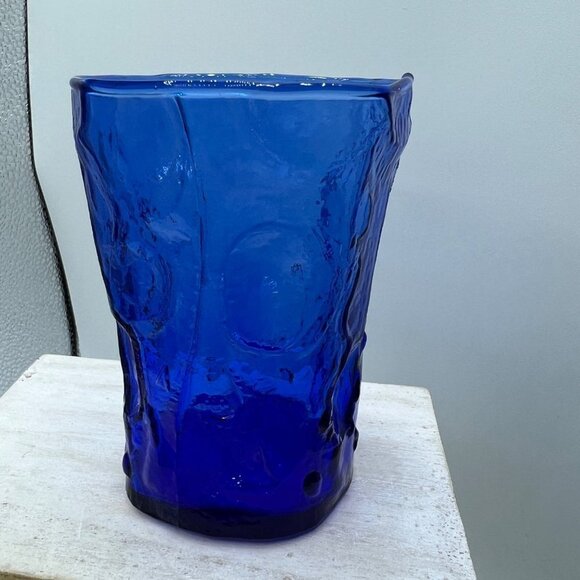 SENECA crystal DRIFTWOOD 1980 BLUE GREEN BROWN  pattern Juice Glass Set of Three - Picture 2 of 11